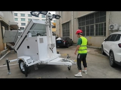 Solar 4 * 120W LED Lamp Mobilna wieża świetlna z 7 m ręcznym mastem