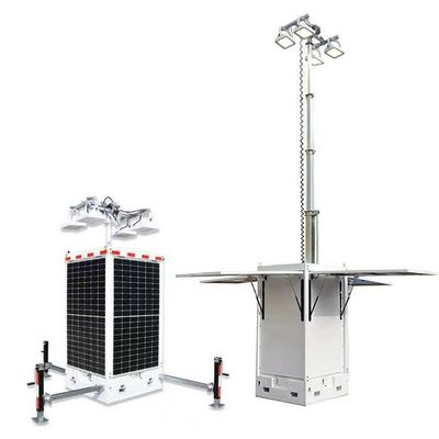 Kuboid Mobile Cctv Unit Solar Light Tower z 4*50W LED 4*300W panelami słonecznymi
