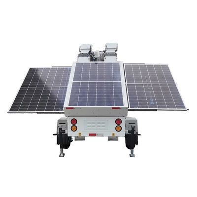 Zindywidualizowane kolory Energii słonecznej Teleskopowy maszt Led Tower Floodlighting Light Trailer Do oświetlenia odległych obszarów