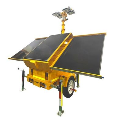 Mobilna przyczepa solarna z oświetleniem LED do oświetlania placów budowy w nocy