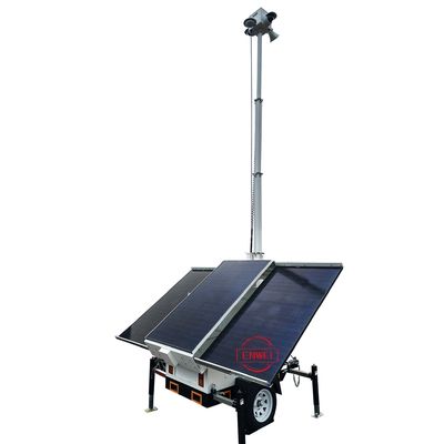 Mobilna przyczepa solarna do monitoringu z kamerą noktowizyjną 4G do obszarów oddalonych