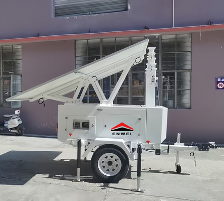 Przyczepa solarnego monitoringu CCTV z systemem zasilania energią słoneczną do monitoringu placu budowy