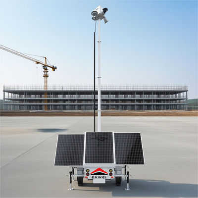 Długi czas pracy na baterii, panele słoneczne, kamera, przyczepa do monitoringu placu budowy