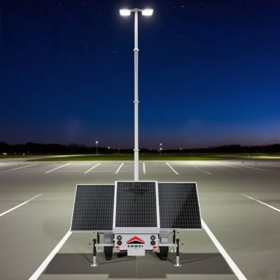 Wysokomobilny przyczepa oświetleniowa zasilana energią słoneczną do oświetlenia parkingu nocą