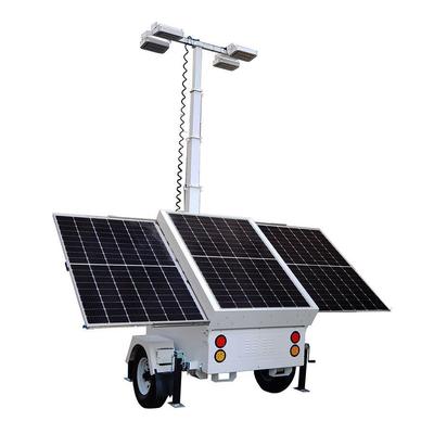 Solar Surveillance Light Trailer Solar Camera Light Tower z panelami słonecznymi o mocy 3*460W na placu budowy
