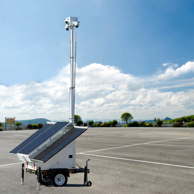 Mobilna przyczepa solarna z monitoringiem i masztem 6m do monitoringu imprez publicznych