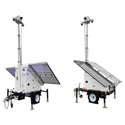 Mobilna przyczepa monitoringu z 3 panelami słonecznymi do ochrony parkingu