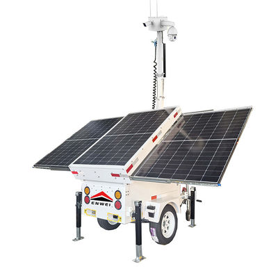 Continuous Power Supply Solar Panels High Definition Camera Trailer For Parking Lot Monitoring