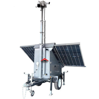 Solar CCTV Camera Security Trailer With Gel Battery For Quarry Surveillance