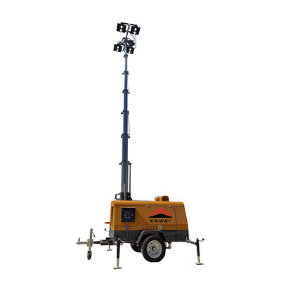 Trwałe Mobilne Diesel Led Lighting Trailer Przenośny Diesel Floodlight Tower Do Budowy