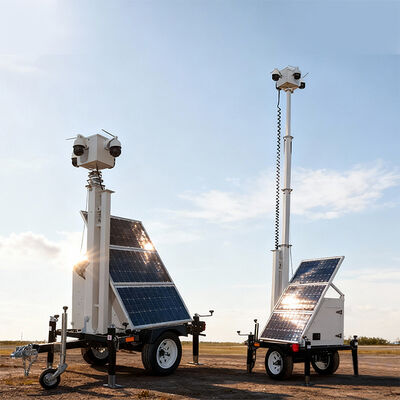 Mobilny system przyczepy słonecznej z baterią 120AH dla placu budowy