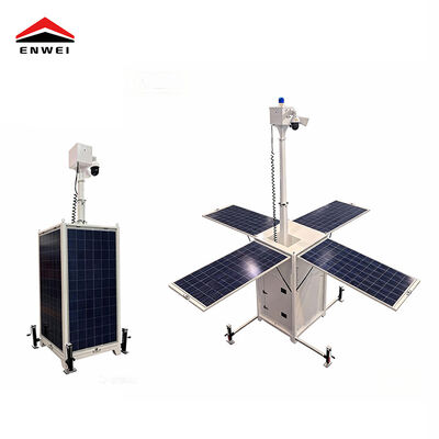 Mobilna wieża CCTV szybki rozmieszczenie wieża Cctv słoneczna z czterema panelami słonecznymi o mocy 350 W dla monitoringu placówek budowlanych