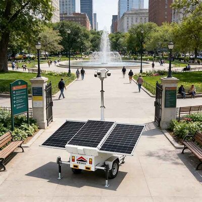 Duże panele słoneczne Kamery bezpieczeństwa Cctv przyczepy przenośne kamery słoneczne przyczepy do monitorowania dróg