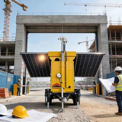 3*400W Panele słoneczne Kamera Cctv Przyczepa Kamera słoneczna Przyczepa do budowy dróg miejskich