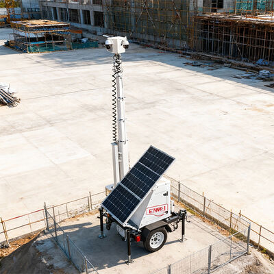 Przyczepa z kamerą solarną z systemem monitorowania do projektów zewnętrznych z panelami słonecznymi o mocy 300W
