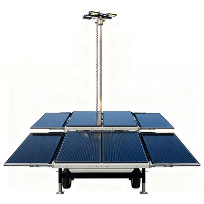 Przemysłowa wieża słoneczna z 6 * 120W LED 7m maszt hydrauliczny dla oświetlenia 32H